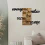 Wallity Everyone Smiles in The Same Language Escultura de pared Nogal y Negro